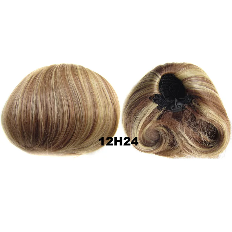 Jeedou Updos синтетические волосы высокая температура волокна шиньон коричневый цвет 85 г волосы булочка Pad пончик-шиньон Резиновая лента шиньон - Цвет: 12H24