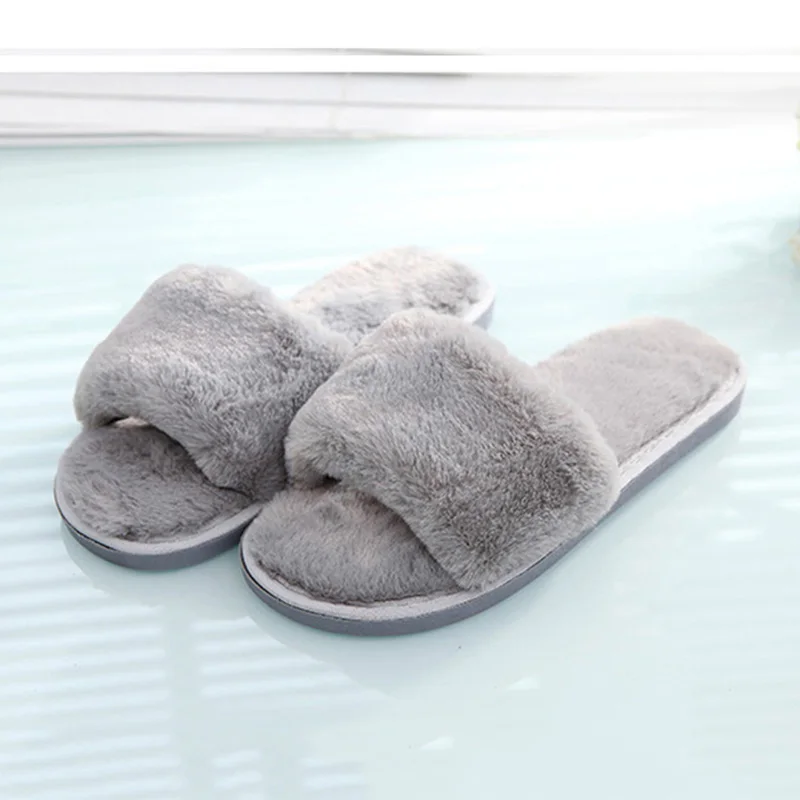Женские меховые тапочки зимняя обувь домашние плюшевая Pantufa женская домашняя