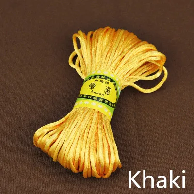 Khaki Meetee 4 шт.(1 шт. = 20 м) 2,5 мм поделка китайский узел веревка ручное вязаное ожерелье Шнуры ювелирные изделия вечерние подарочные аксессуары Пряжа BD284 - Цвет: Khaki