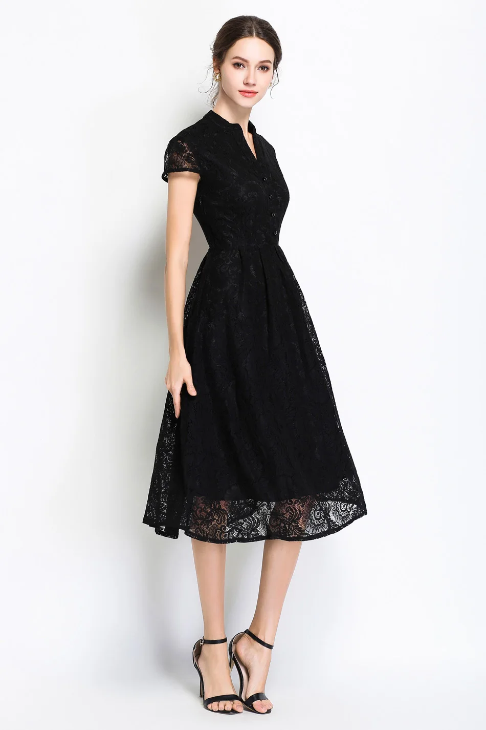 H Han queen, новинка, женское летнее кружевное вечернее платье, vestidos, высококачественное, для девушек, с v-образным вырезом, сшитое, модное, женское, тонкое, сексуальное платье