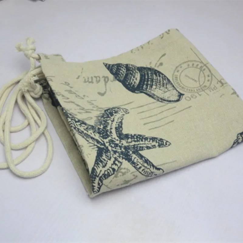 Дорожный рюкзак YILE из хлопка и льна на шнурке Студенческая сумка для книг ракушка