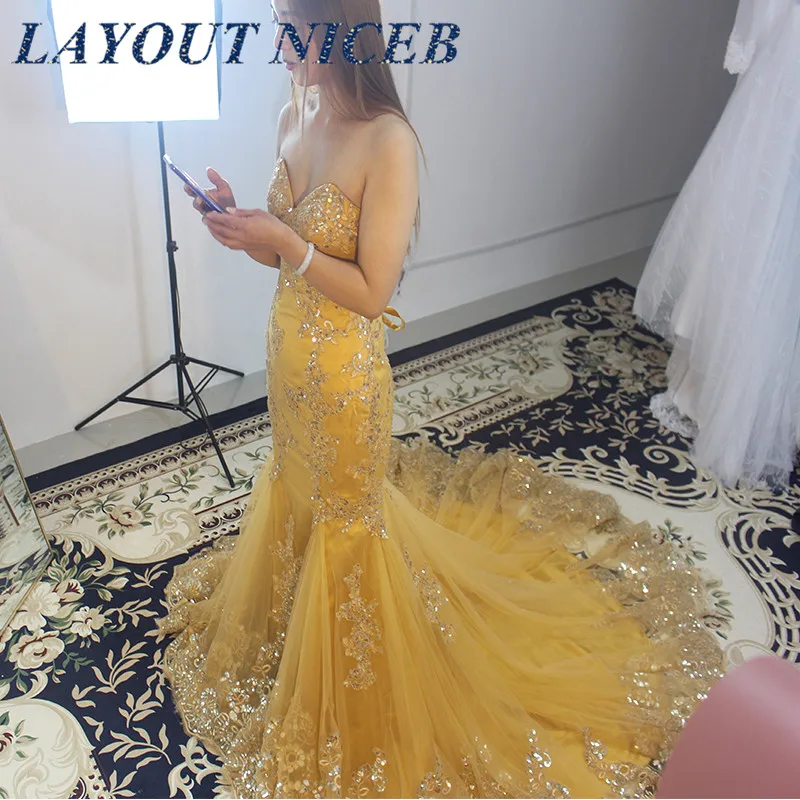 E1205 золотистые кружевные аппликации Русалка вечернее платье robe de soiree горный хрусталь бусины vestido de festa индивидуальный заказ