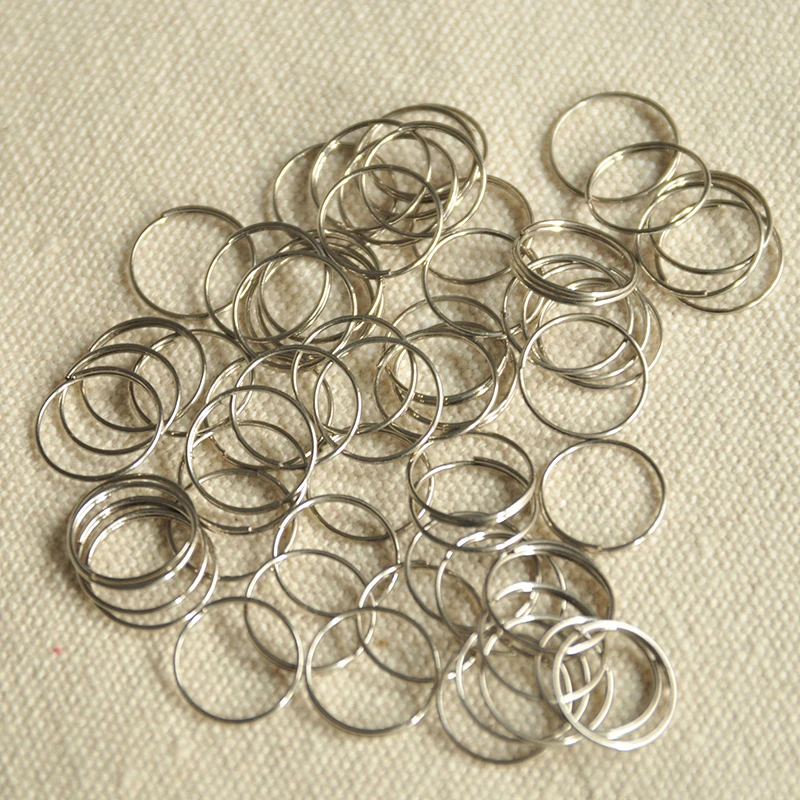 100 pcs Silver Large Round Buckle Connectors Crystal Prisms Of Chandelier Lamp Parts Connector | Дом и сад