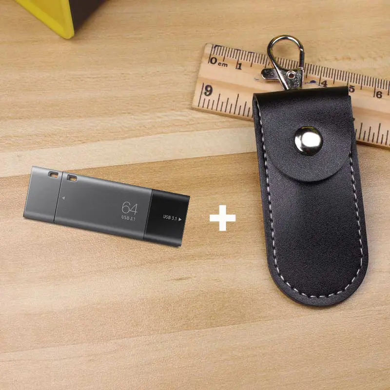 DB64G Plus Case Samsung флэш диск на ключ 64 ГБ USB флэш-накопитель Тип C металлический флэш-накопитель usb пользовательских 3,1 высокое Скорость до 200 МБ/с. двойной Порты и разъёмы флэш-накопитель 64 ГБ - Цвет: DB64G Plus Case