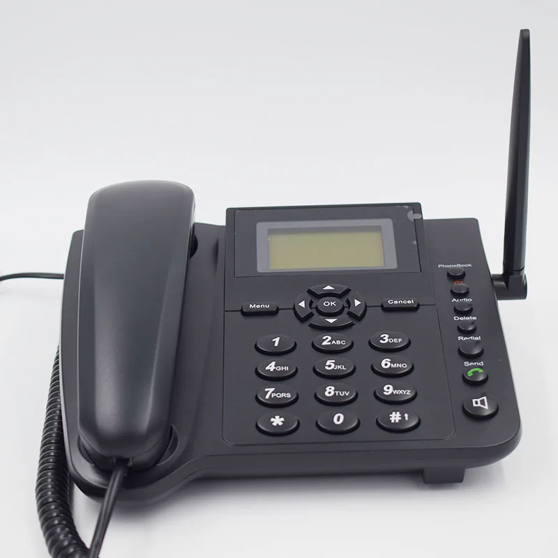 Беспроводной стационарный телефон с GSM sim-картой для домашнего офиса Бизнес поддержка Handfree АОН радиальный телефон