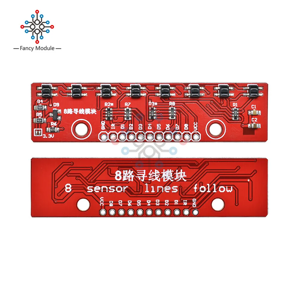 Слежения модуль инфракрасного обнаружения Сенсор модуль DIY для Arduino 8-канальный инфракрасный детектор поиска модуль 8bit Сенсор модуль