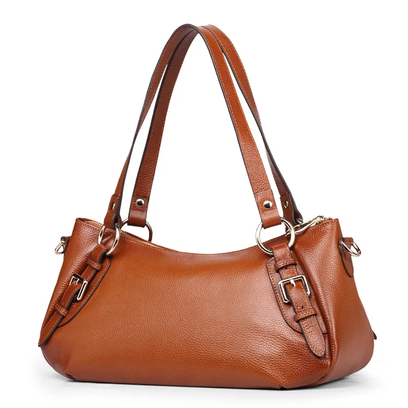Women Shoulder Bags Female Hand Bag Genuine Leather Tote Vintage Hobo Style Brown Cow Designer Handbags High Quality | Багаж и сумки