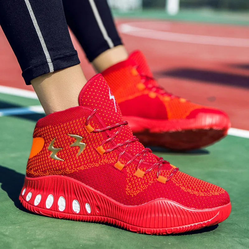 Keloch/Новые Классические Стиль Баскетбольные кеды трикотажные Fly плетения сетки