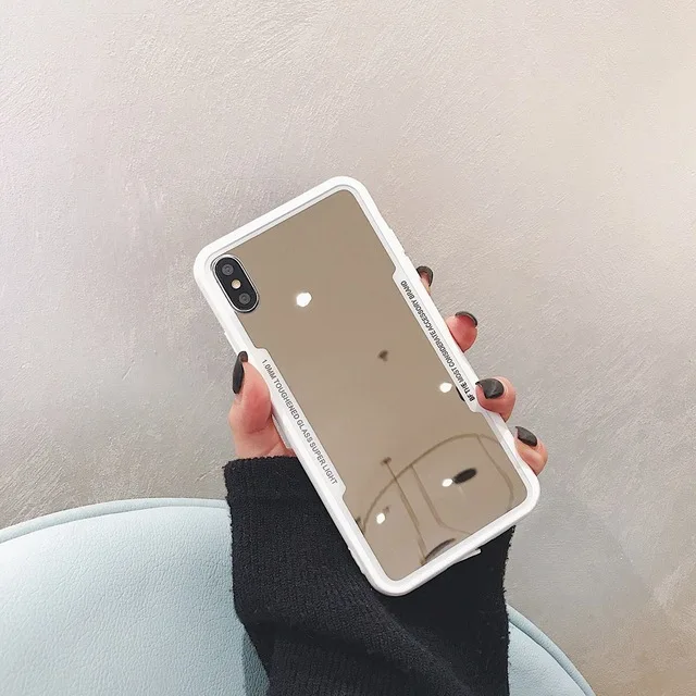 White 100 шт iCasiber роскошный зеркальный чехол для телефона для iPhone 7 6 6s 8 Plus Devil Horn чехол для iPhone X XS Max XR жесткий акриловый чехол - Цвет: White