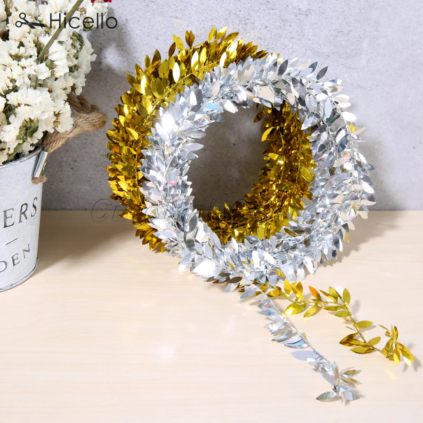 7 5 м искусственный венок листья цветок проволока Шелковый железный лист гирлянда
