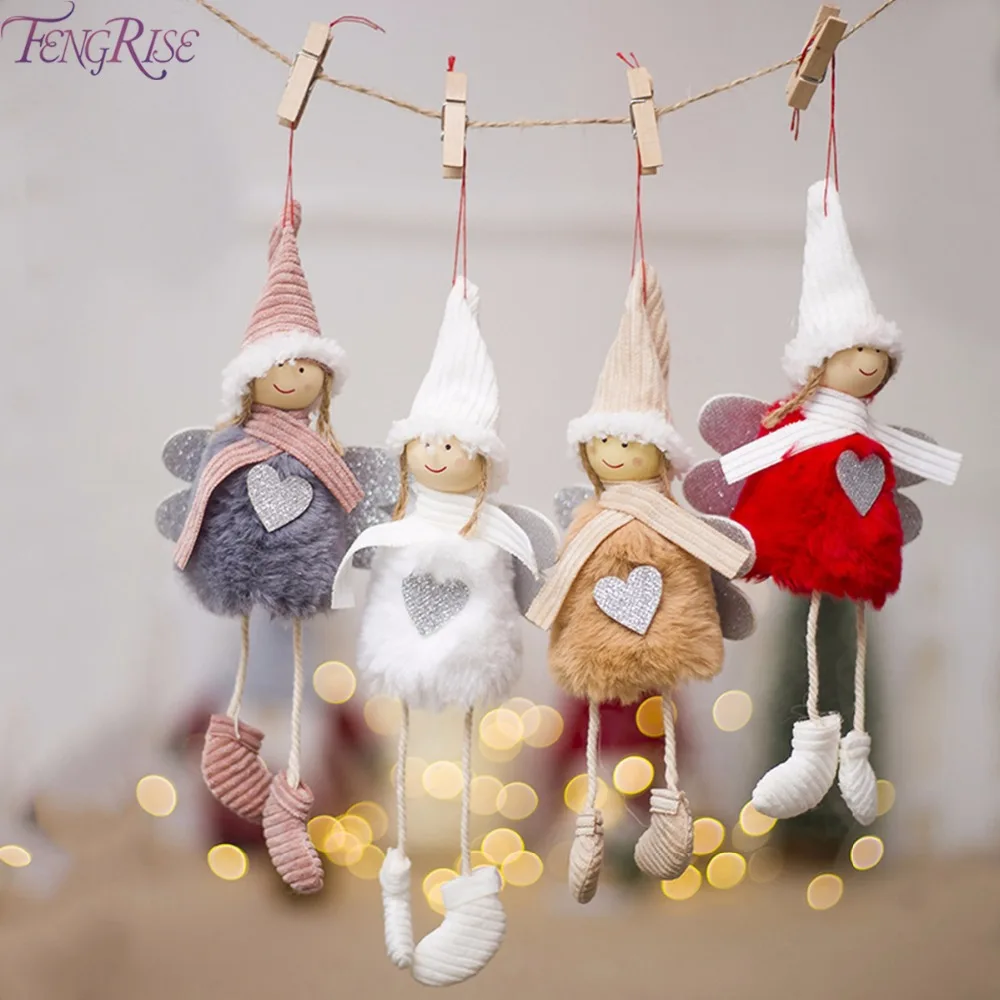 FENGRISE DIY Xmas мини милый ангел плюшевая кукла веселые рождественские украшения