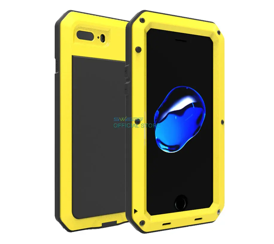 IPX3 Cell Phone Case Luxury Shockproof Waterproof Powerful Aluminum Gorilla Glass Metal Cover For iPhone 7 5 5s SE 6 6s Plus |