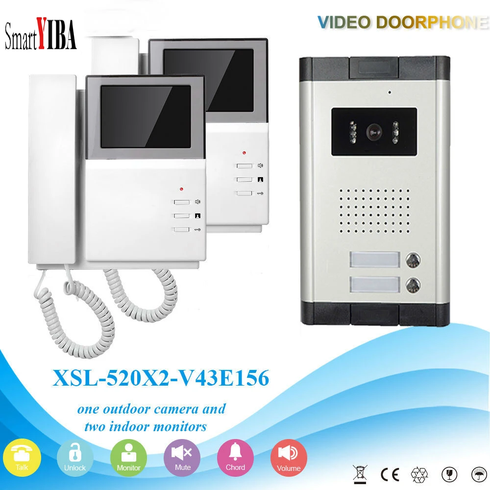 Комплект видеодомофона SmartYIBA для квартиры проводная ИК камера ночного видения