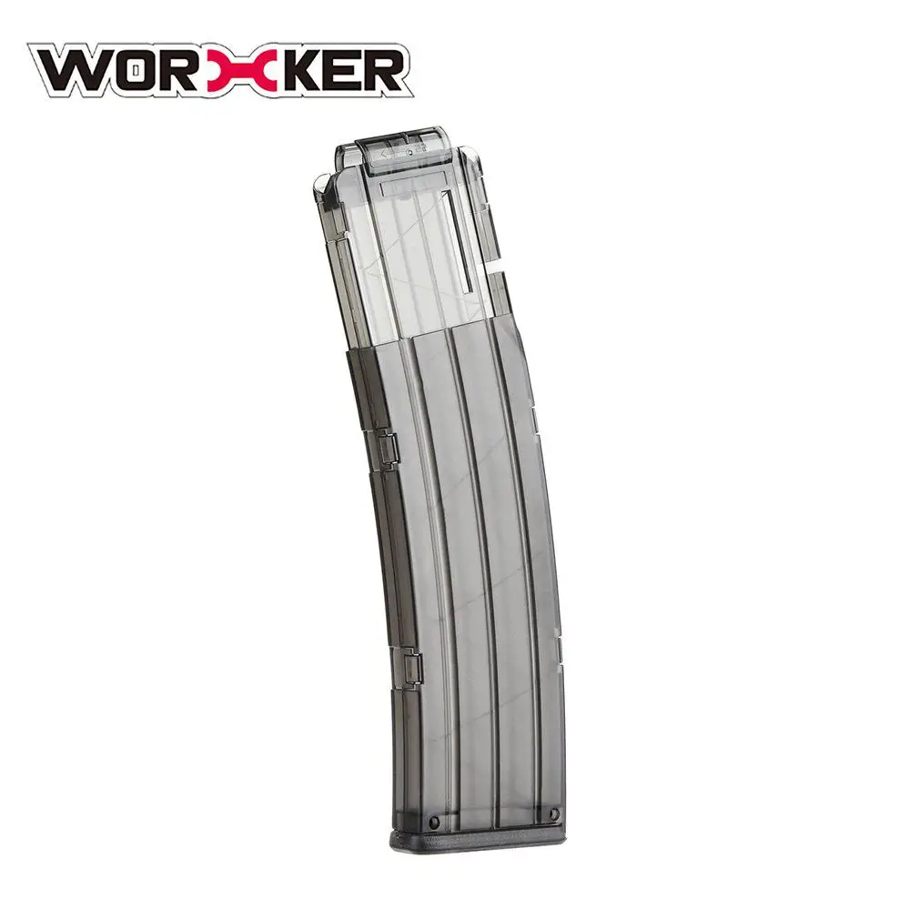 black transparent WORKER 22 пули АК модель кривая Мягкая Пуля зажим патрон Дротика Патрон Зажим для Nerf патрон Держатель Журнал Клип игрушечный пистолет Accs - Цвет: black transparent