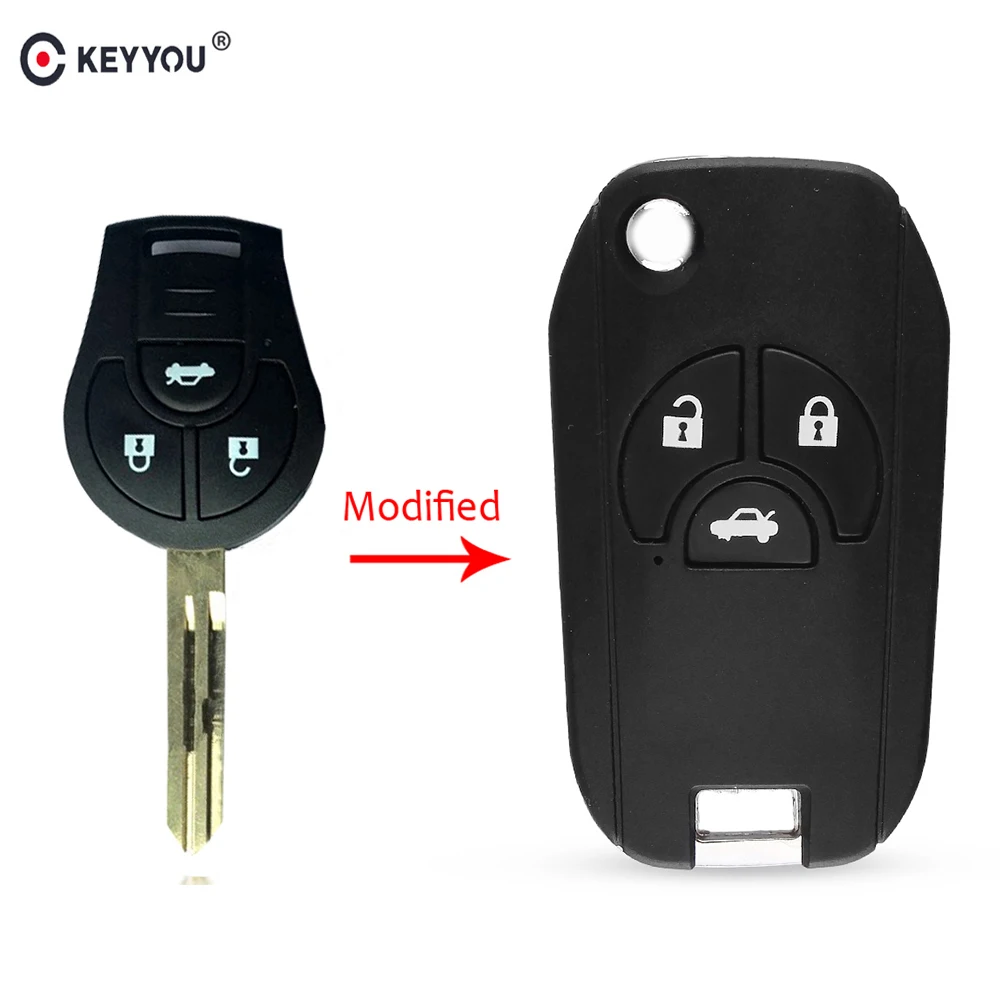Чехол KEYYOU с 2 кнопками необработанный чехол откидной крышкой дистанционным