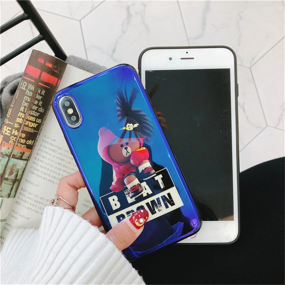 WULAWUKU Blue-ray Funny Beer Boxer soft case for iphone 6s 6 plus 7 8 X back covers phone |