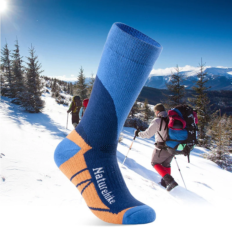 NatureHike мужские лыжные носки высокие CoolMax женские спортивные носки зимние тепловые носки мужские и женские снежные пиковые походные альпинистские высокие носки