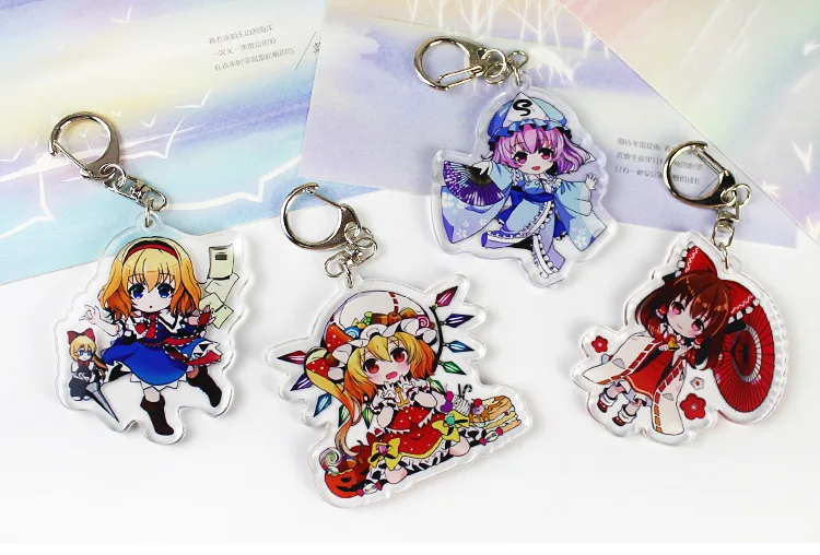 5 шт./лот TouHou Project Q версия Брелок фигурка модель милый акриловый прозрачный
