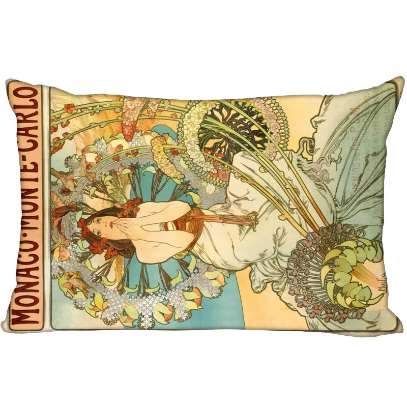 Новая Заказная наволочка Alphonse Mucha прямоугольная Подушка на молнии размер 45х35см