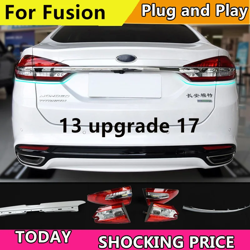 Автомобильный стильный задний светильник чехол для Ford Fusion задний светильник s 2013 Обновление светодиодный задний фонарь DRL+ тормоз+ Парк+ сигнальный светильник