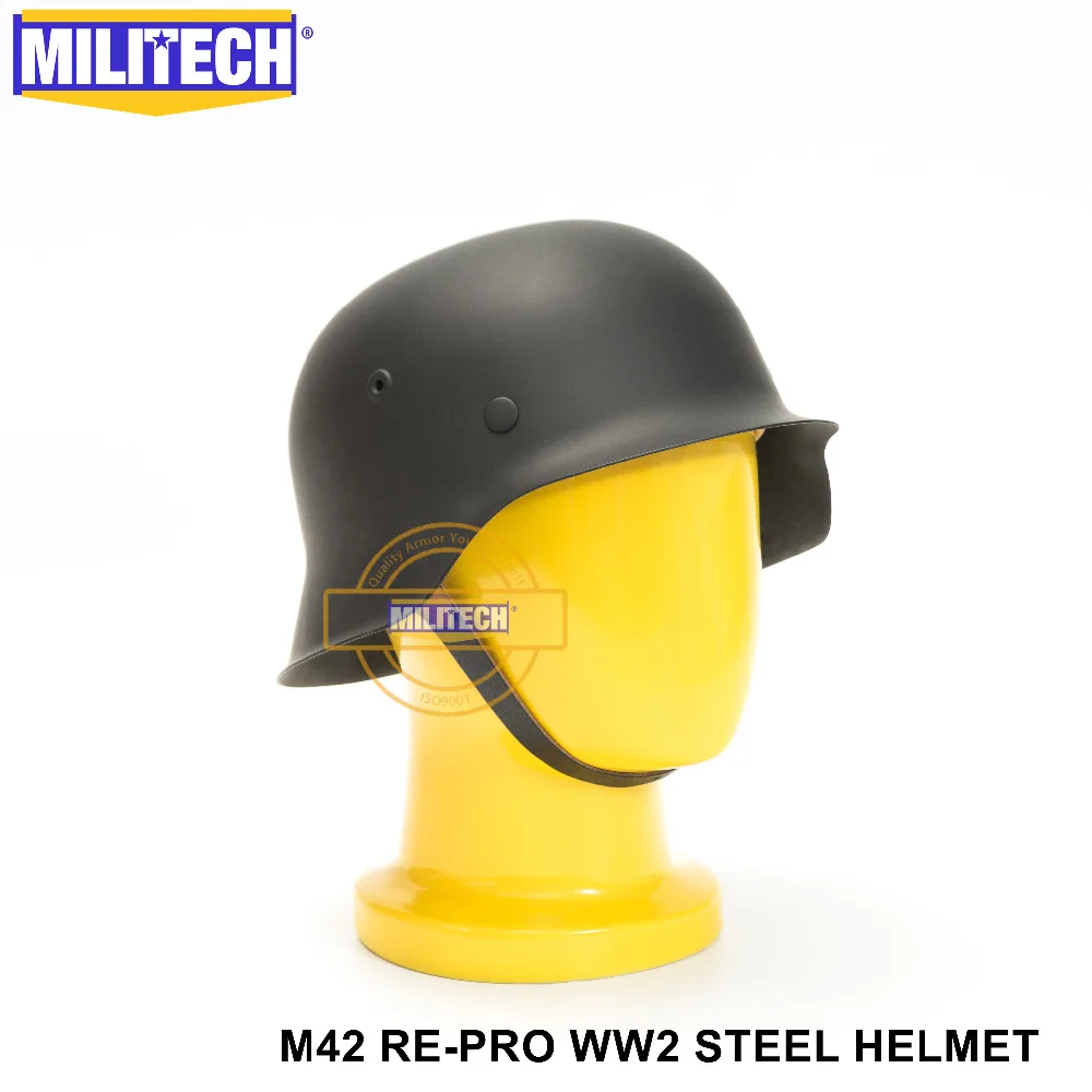 Черный Немецкий Стальной шлем M42 времен Второй мировой войны MILITECH немецкий