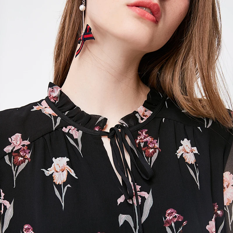 Vero Moda новые женские цветочные узоры расклешенные рукава Шифоновая Блузка Топы | 318351502