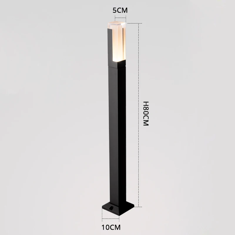 Lawn light H80CM Современный 220 В 110 В IP44 светодиодный настенный светильник для улицы, водонепроницаемый светильник для улицы, улицы, дома, крыльца, ворот, сада - Испускаемый цвет: Lawn light H80CM