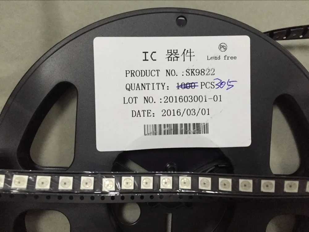 

SK9822 RGB Полноцветный 5050 LED шарик со встроенным IC; двойная линия передачи (CLK и DAT вместе), аналогичная APA102C LED