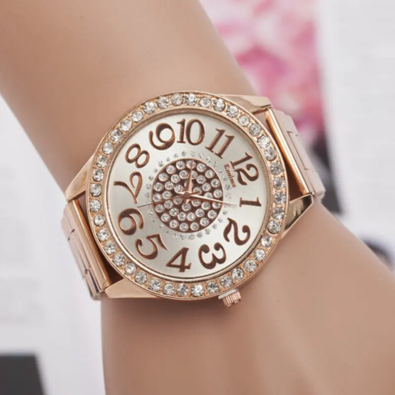 

Zegarek damski New Luxury Men Women Quartz Watches Reloj Fashion Crystal Stainless Steel Ladies Dress Digital Sports Watch