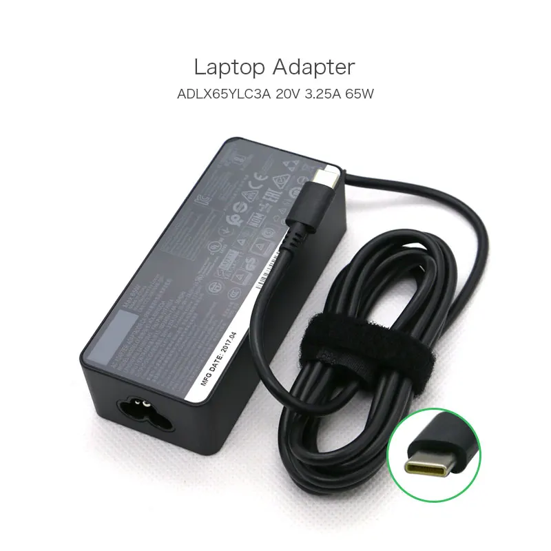

Original 65W 20V 3.25A USB-C TYPE-C Laptop AC Adapter for Lenovo Yoga 910-13IKB 80VF Touch ADLX65YLC3A SA10M13945 01FR024