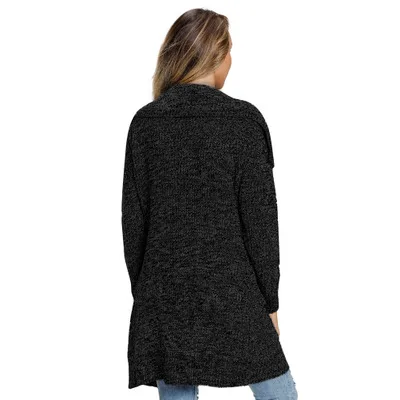 Новый однотонный кардиган с длинными рукавами и карманами Осень-зима 2019 вязаный