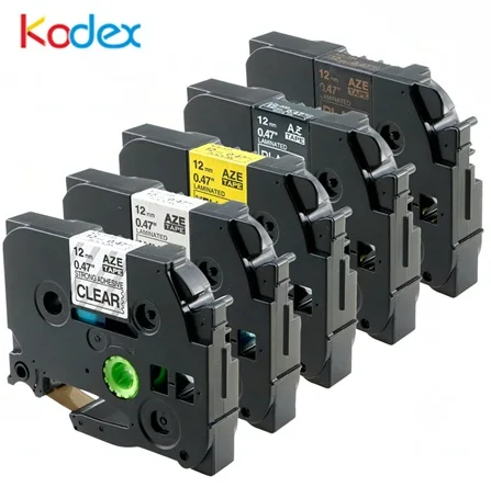 5pcs Mixed Color Oozmas TZe лента для маркировки 12 мм стандартная ламинированная пленка Ленты Совместимость для Brother P-Touch Combo Set TZ131 TZe231 TZe631 TZe334 TZe335 - Цвет: 5pcs Mixed Color