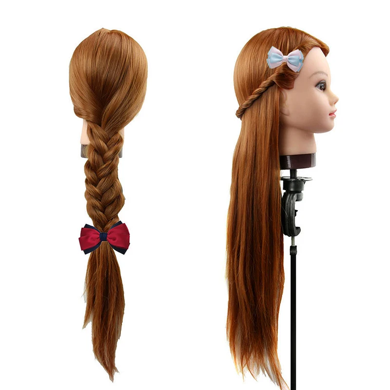 

60CM 100% High Temperature Fiber Blonde Hair Training Head Hairdressing Practice Training Mannequin Doll Head L04810