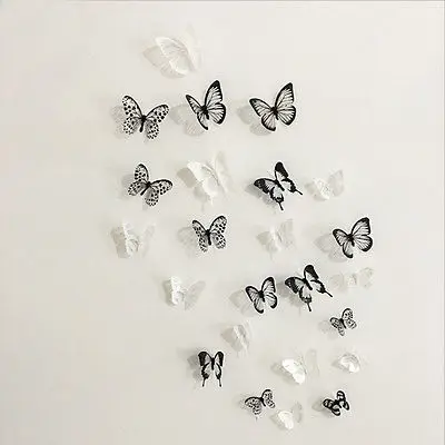 18Pcs 3D Butterflies DIY PVC Art Wall Sticker Creative Design Fairy Decals Kds Room Party Decoration Kitchen Fridge Magnet Decal | Дом и сад