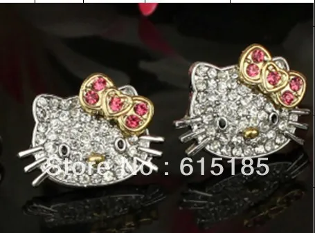 Siywina Бесплатная доставка Hello Kitty Серьги Оптовая Маскоты костюм сплава в розовый