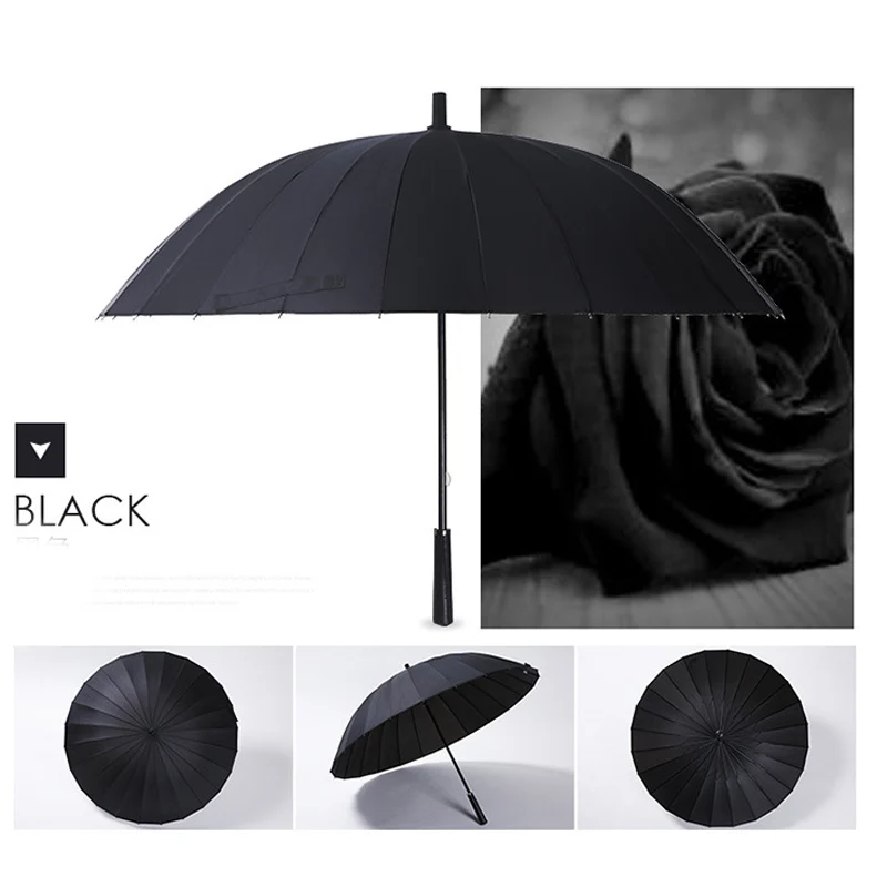 24 к Новый ветрозащитный большой мужской трость зонтик с длинной ручкой Зонт от