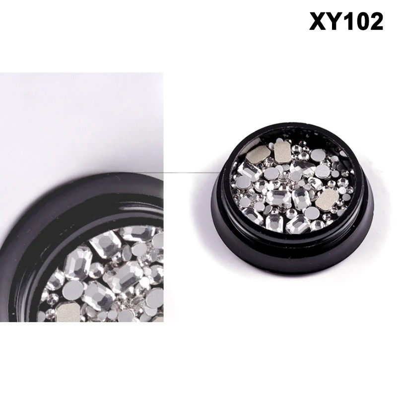 XY102 10 шт красочный квадратный ноготь Искусство Стразы смешанные ногтей алмазные украшения для ногтей MH88 - Цвет: XY102