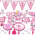 Прекрасная балерина для темативечерние, посуда, тарелки, салфетки, на день рождения, Детские сувениры, Мультяшные аксессуары и декор для вечевечерние