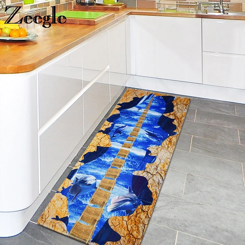 

Zeegle Absorbent Kitchen Carpet Area Rug For Living Room Coffee Table Floor Mat Non-slip Bedroom Carpet Bedside Rugs Foot Mat