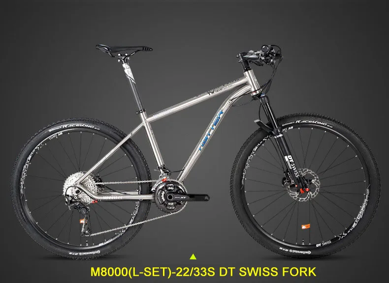 TWITTER WERNER Titanium Bicycle Mountain Bike 22s 33s MTB Titanium Frame XT M8000 sets XC DT Fork X1900spline Wheels - Цвет: 29XTM8000LSET22SDT