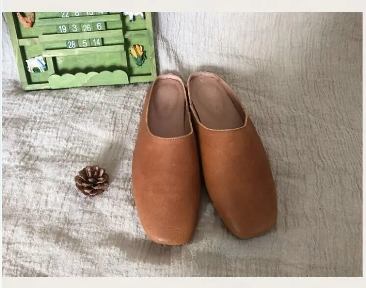 Туфли Careaymade в Корейском стиле винтажные модные однотонные сандалии ручной