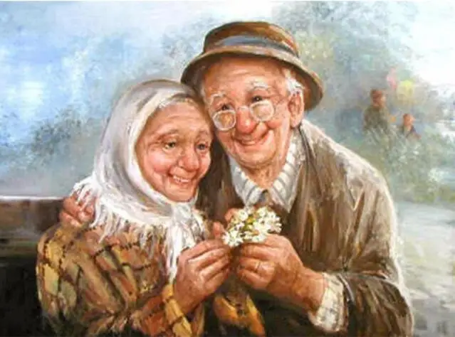 Diamond mosaic full diamond embroidery DIY painting cross stitch crystal round Old couple picture of rhinestones | Дом и сад