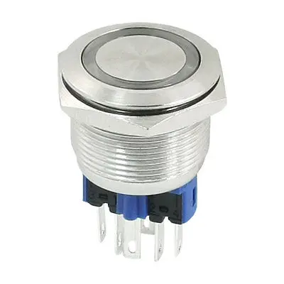 DC24V желтый светодиодный переключатель Angel Eye DPST 22 мм резьба мгновенная