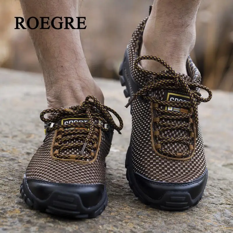 Мужская Уличная обувь для походов рабочая повседневная дышащая мягкая сетчатая