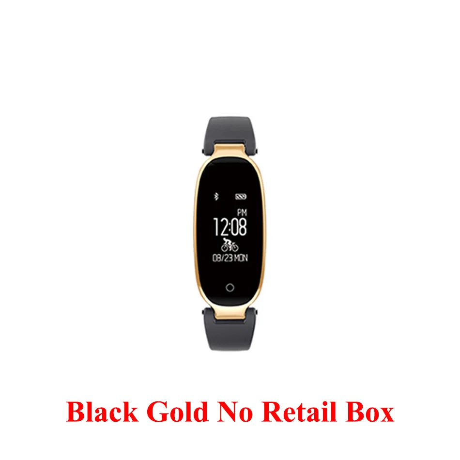 Black Gold No Box Смарт-браслет для женщин и девушек S3, Bluetooth, спортивный браслет, монитор сердечного ритма, IP67, водонепроницаемый смарт-браслет, PK S2, 3, 2X2 - Цвет: Black Gold No Box