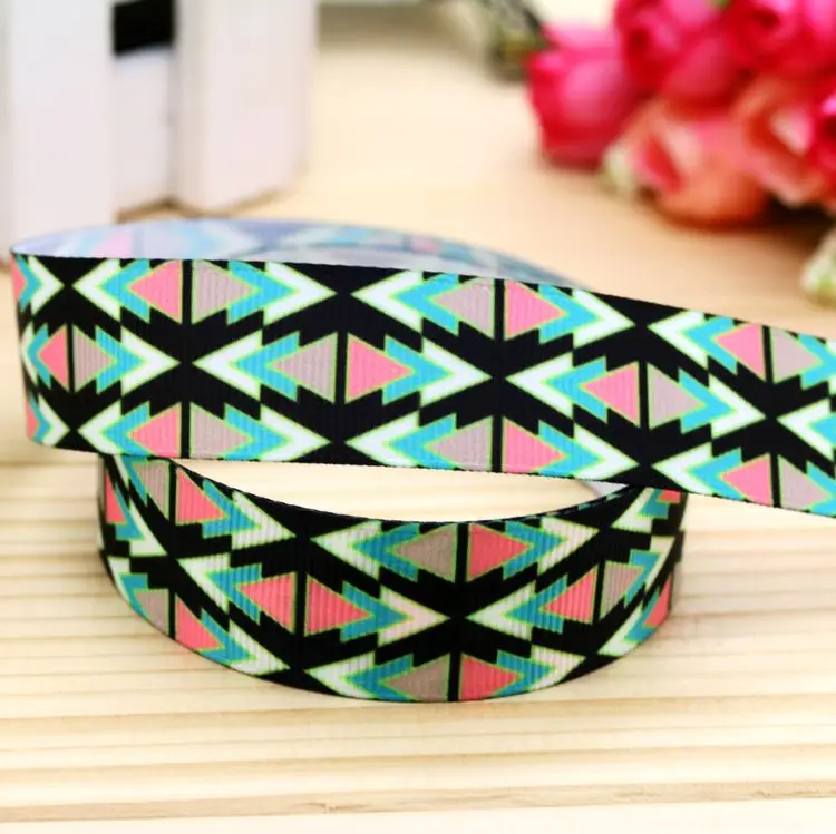 

7/8'' Free shipping aztec printed grosgrain ribbon hair bow headwear party decoration wholesale OEM 22mm H5036