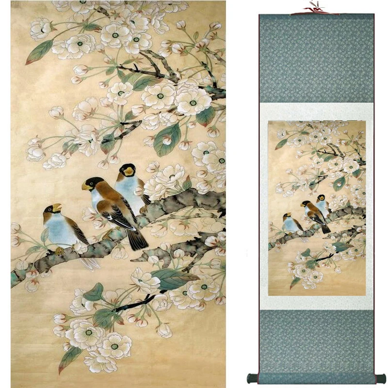 Традиционная искусственная живопись птицы и ВОДНЫЕ ЛИЛИИ китайская украшение