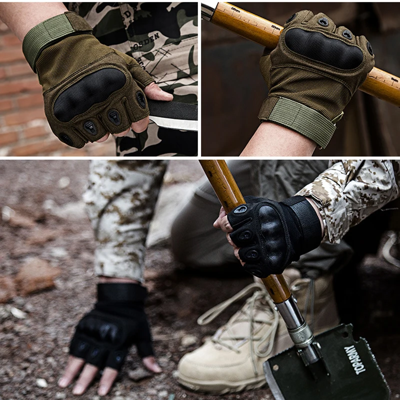 Штурмовые мотоциклетные перчатки без пальцев для мотокросса военные