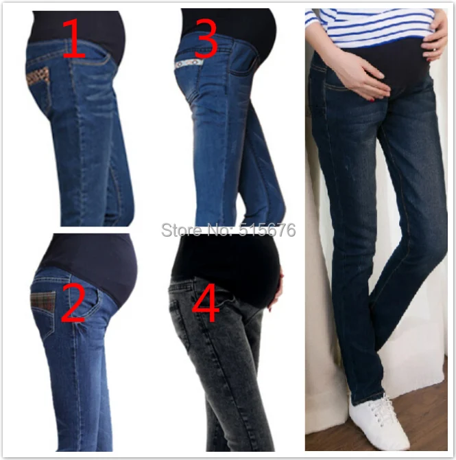Джинсы для беременных женские брюки Брюки узкая Одежда Узкие Синие