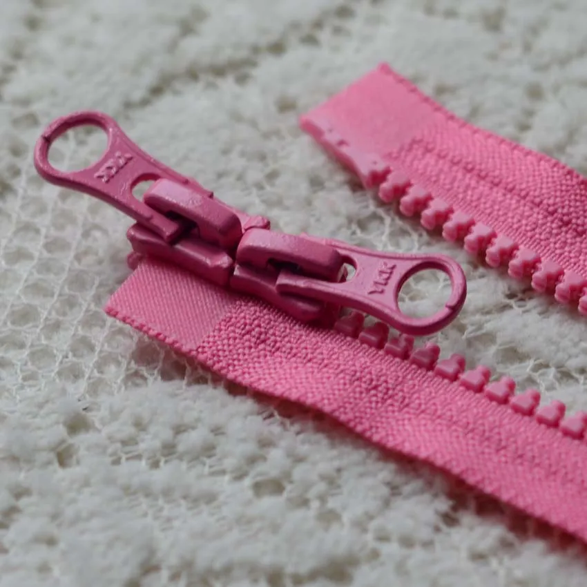 2 Pcs/lot Long Plastic Resin Ykk Zipper Black Coffee Blue Off White Red green Double Open Two-way Fasteners Sewing Accessories - Цвет: as photo